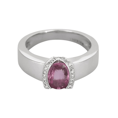 Bague blanc saphir - or,