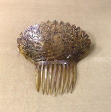 ancien grand peigne en écaille finement ajouré 18x19 cm Mantille Cheveux Diadème