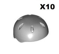 Lego ® Lot 10 Casque Vélo Cycliste Sport Md Stone Grey Headgear Helmet 46303 NEW