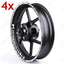 Wheel Bandes And Inner Rim Stickers Ninja pour Kawasaki Racing Blanc