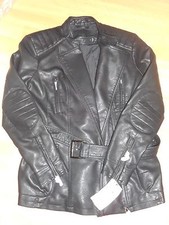 Neuf ZARA VESTE blouson SAHARIENNE SIMILI CUIR NOIR Taille 40 L style motard