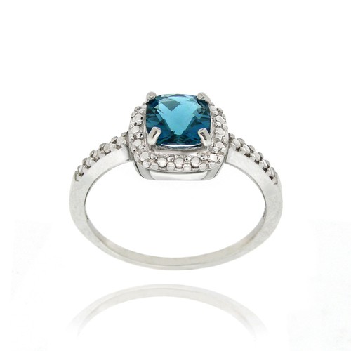 925 argent london topaze bleu - argent,
