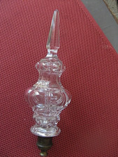 ++"533.15"  ANCIEN POIGNARD EN VERRE POUR LUSTRE A PAMPILLES   "25.5 CM"
