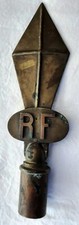 Pointe de Hampe de Drapeau RF et USS 26 cm Laiton massif cuivre ORIGINAL