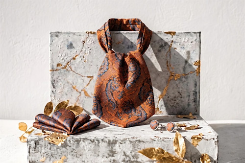 Lavallière foulard soie - , jaune
