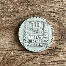 pièce de monnaie N532 france 10 francs turin 1930 argent