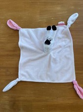 Doudou Parc Astérix Chien Idéfix Plat Blanc Rose 4 Noeuds