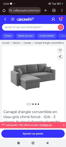 Canapé angle convertible - canapé, d'angle
