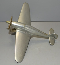 -ANCIENNE MAQUETTE ALU AVION SPITFIRE avec PIED JUS  GRENIER POUR LAMPE/AUTRE  D