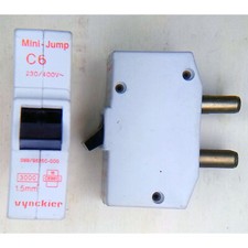 1x 6A disjoncteur fusible automatique 6A à broches 20mm 230V à 400V CEBEC 3000