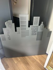 Tête de lit skywalk gris en bois maisons du monde