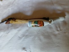 ANCIENNE PIPE TETE CERAMIQUE ET PATTE DE CHEVREUIL