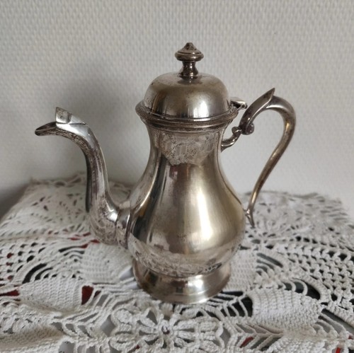 Théière argenté artisanale - théière,