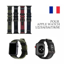 Bracelet nylon cuir pour Apple