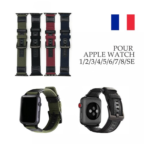 Bracelet nylon cuir - pour, apple
