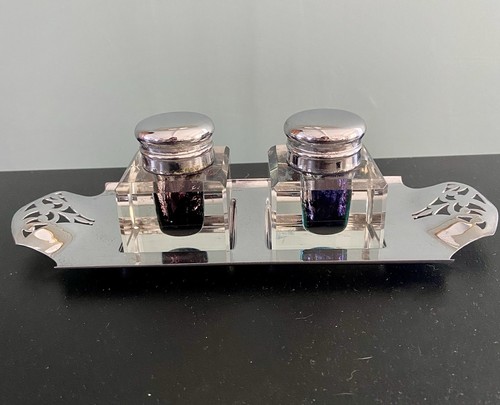 Double encrier ancien - double,