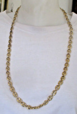 Grand Collier chaine maillons Grain De Café couleur Or bijou vintage 2458