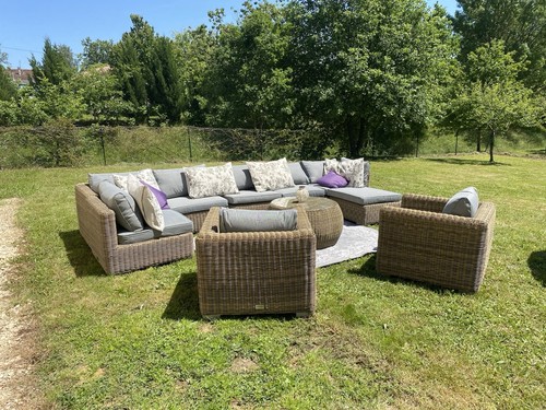 Salon jardin rotin - de, beige