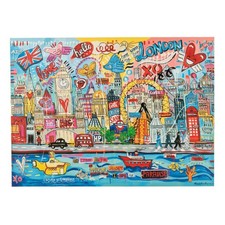 Toile Déco Londres "Popart" 110x150cm Multicolore