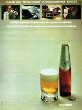 publicité Advertising  1022  1973   Véga  2000  bière de luxe  une belle amie