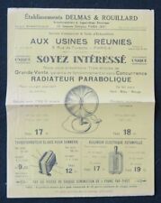 Catalogue publicité DELMAS ROUILLARD Radiateur parabolique catalog Katalog
