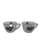 Soucoupe tasse Richard Ginori/lot de 2/pruneau blanc/bongiorno