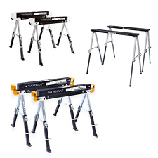 WORHAN® Tréteaux Paire Robuste Stable Pieds Ajustables Réglage Rapide Chavalet 