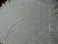 2m,25x0,61  blanc tissus des ans 50-60 broderie anglaise voile coton bébé,poupée