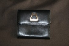 Porte monnaie en cuir noir -