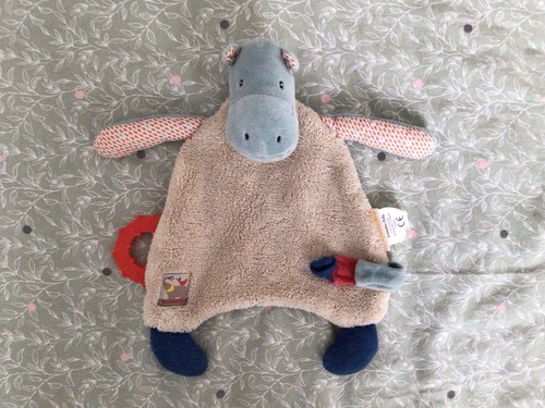 Doudou plat hippopotame - hippopotame, les
