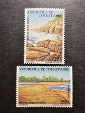 TIMBRE COTE D'IVOIRE PAYSAGE CÔTIERS N°777/778 NEUF ** LUXE MNH 1986