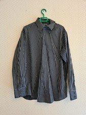 Chemise Homme Griffe Noire Taille 5  XL Rayures Rayée Noir Et Gris