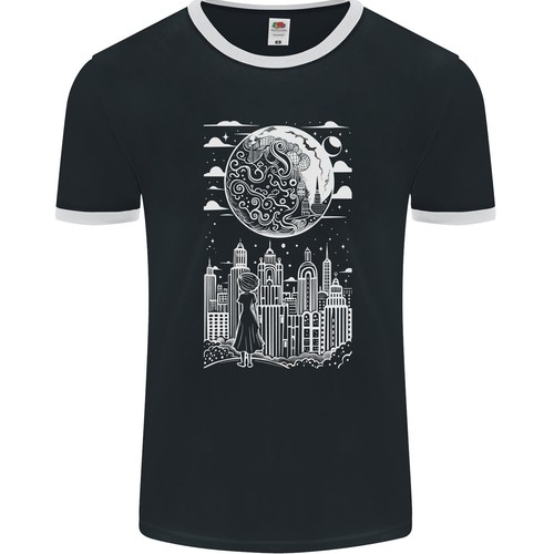 Shirt ringer noir - ringer, blanc