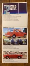 Brochure SIMCA 1000 dont Coupe 1300 1500 - Prospectus Prospekt French