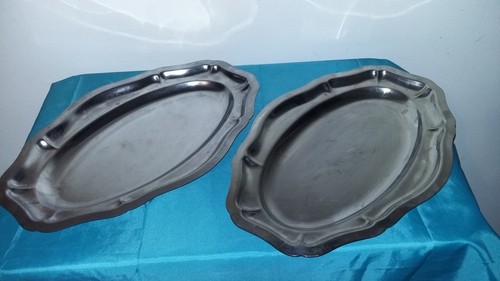 Anciens plats ovales inox - 2,