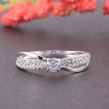 Bague alliance diamant simulé