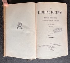 Livre ancien L'origine du monde - H. Faye - Gauthier Villars - 1896