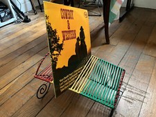 Porte vinyles vintage scoubidou et acier (années 60)