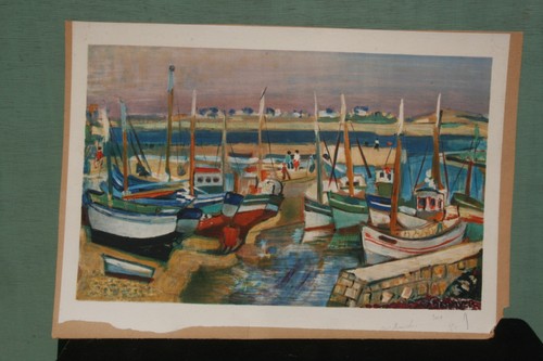 Lithographie bretagne signée - lithographie,
