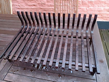 Grille de foyer 2 x pièces complète en fer forgé 1960 cheminée