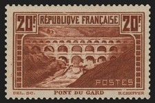 n°262, Pont du Gard, 20fr chaudron-clair, Type IIB, neuf * trace de ch. - TB