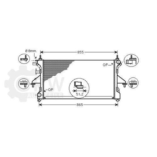 Radiateur moteur ailettes - radiateur,