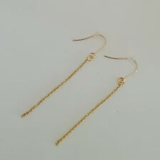 1 PAIRE BOUCLES D'OREILLES DORE CHAINES 6,5cm ACIER INOXYDABLE HYPOALLERGENIQUE
