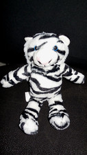 527/ doudou peluche tigre blanc noir KINDER (4 dispo)