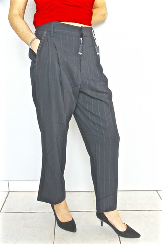 Pantalon large laine - pantalon, marine