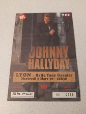 ticket billet place de concert Johnny hallyday Lyon halle garnier 6 mars 1996