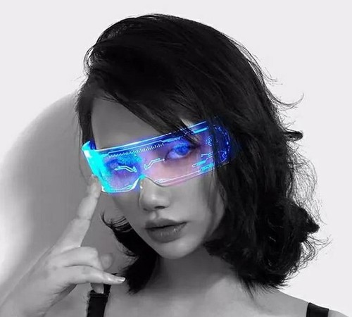 Lunettes led visiere coloré - visiere,
