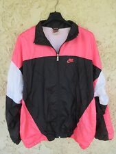 Veste NIKE vintage style AGASSI rose noir nylon tracktop jacket jacke 90'S L