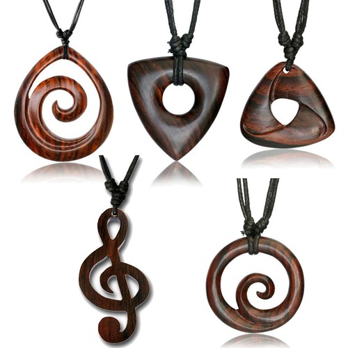 Collier femme homme bois - collier,