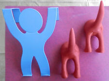 Lot de 3 porte manteau pour enfant, queue de chien et bonhomme